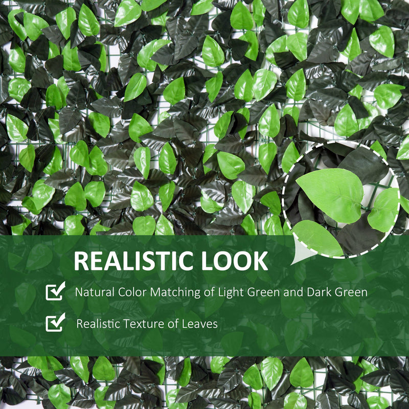 Artificial Leaf Privacy Fence Panel 3M x 1M for Garden or Balcony Decoration Green