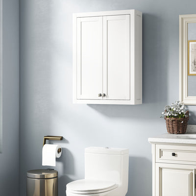 Wall Mounted Bathroom Cabinet With Adjustable Storage Shelves For Organised Spaces White
