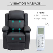 Electric Riser Recliner Chair with Massage and Remote for Elderly Comfort Support Black