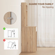 Dressing Table with Adjustable LED Mirror and Storage for Small Bedrooms Natural Wood AOSOM
