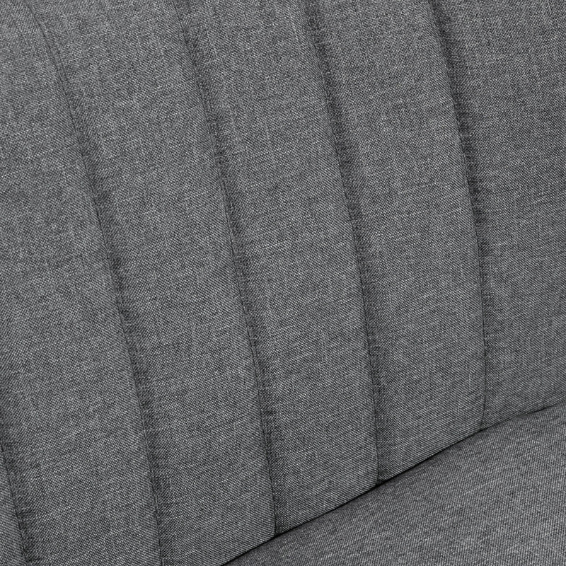 Loveseat Sofa for Small Spaces with Deep Cushions and Wooden Legs Grey AOSOM