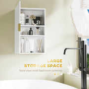4 Piece White Bathroom Furniture Set With Tall Cabinet and Wall Mounted Storage by Kleankin AOSOM