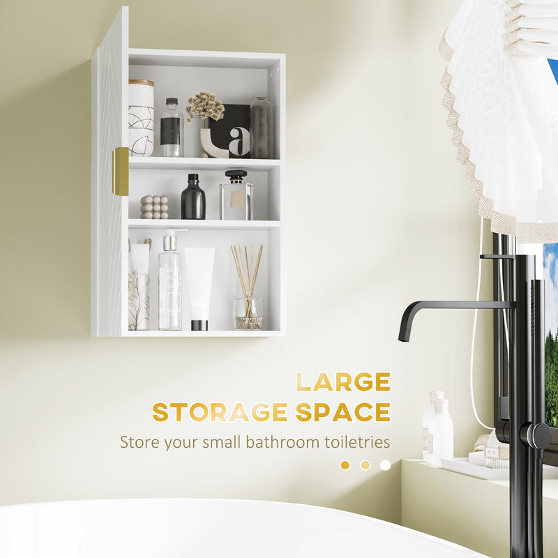 4 Piece White Bathroom Furniture Set With Tall Cabinet and Wall Mounted Storage by Kleankin AOSOM