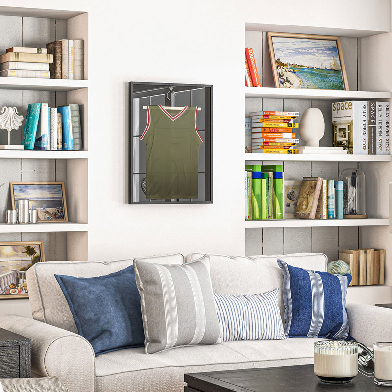 Black 60 x 80cm Shirt Display Frame with Inner Hook and Hanger by HOMCOM