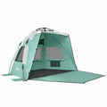 Pop Up Beach Tent for Quick Sun and Wind Protection with Mesh Windows Green Outsunny