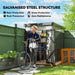 Galvanised Steel Garden Storage Shed with Roof Windows and Lockable Door for Tool Storage by Outsunny