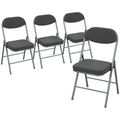 Folding Chairs Set of 4 Space Saving Padded Seats for Guests and Dining Dark Grey Homcom