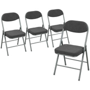 Folding Chairs Set of 4 Space Saving Padded Seats for Guests and Dining Dark Grey Homcom