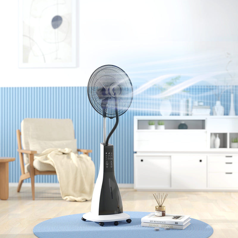 Pedestal Misting Fan with Water Spray 3 Speeds Tilt Head Oscillating