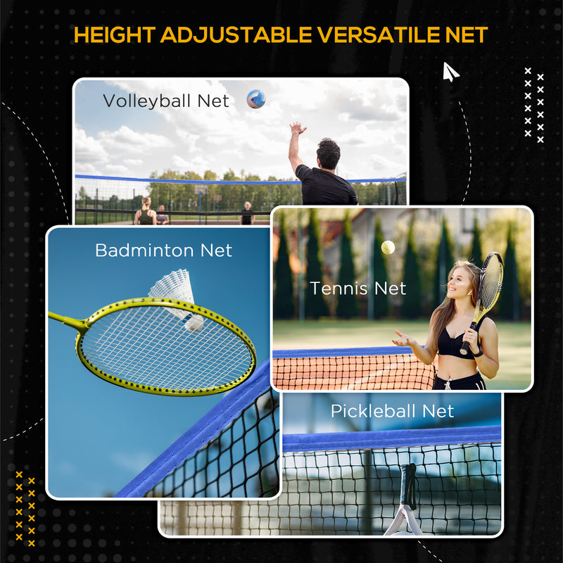 SPORTNOW 4m Badminton Net, Height Adjustable Outdoor Sports Net, with Carry Bag, for Tennis, Pickleball, Volleyball, Blue AOSOM