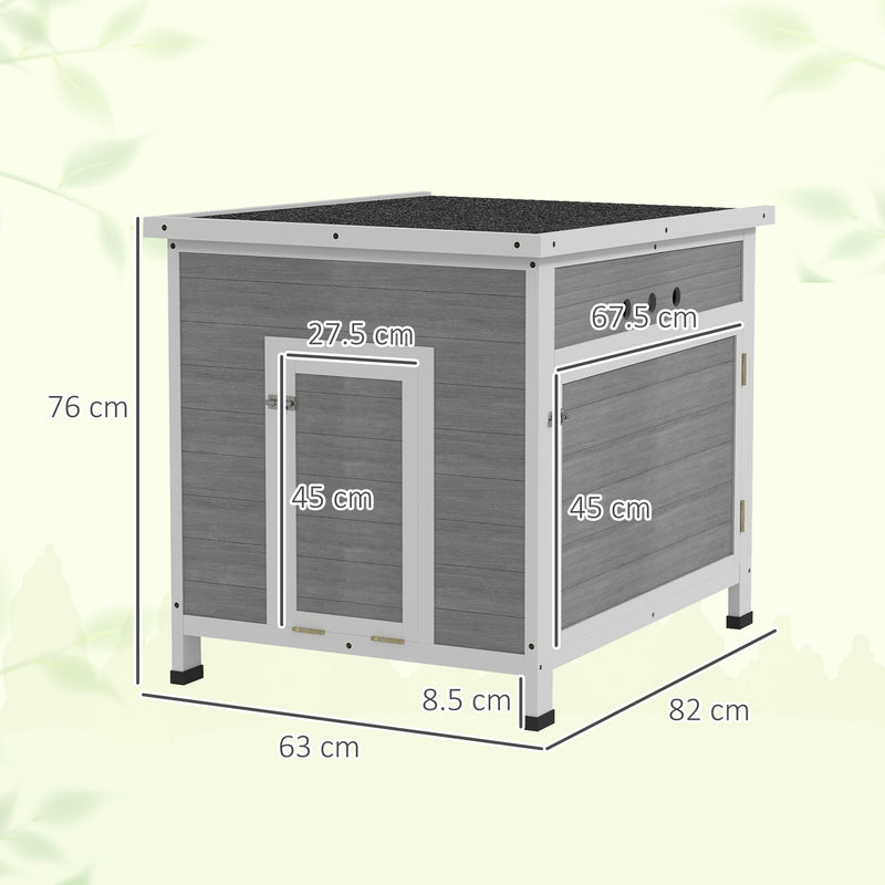 Wooden Duck House with Ramp Ventilated Roof and Removable Base for Outdoors Light Grey