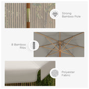 Grey 3.3m Wooden Garden Parasol with Elegant Design by Outsunny