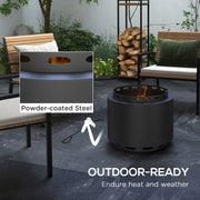Portable Smokeless Fire Pit 48cm Wood Burning Metal Heater With Poker For Garden Camping