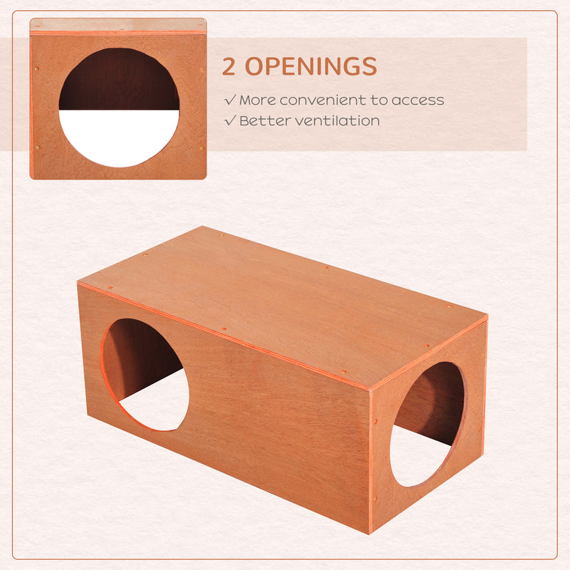 Outdoor Rabbit Shelter and Indoor Cat Tunnel Hideaway With Waterproof Roof, Grey AOSOM