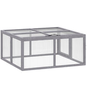 Rabbit Hutch with Easy Access and Foldable Design for Gardens and Patios Grey AOSOM