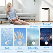 Portable Air Conditioner | 14,000 BTU | WiFi & Voice Control | 4-in-1 | White & Black Homcom