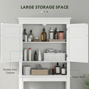 White Over Toilet Storage Cabinet Bathroom Organiser With Shelves by HOMCOM