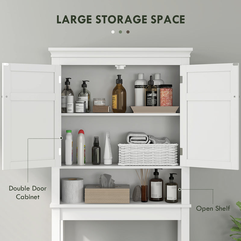 White Over Toilet Storage Cabinet Bathroom Organiser With Shelves by HOMCOM