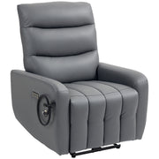 Grey Electric Recliner Armchair with USB Type C Port and Phone Holder by HOMCOM