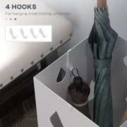 Steel Umbrella Stand for Hallway Storage Holds Up to 6 Umbrellas, White