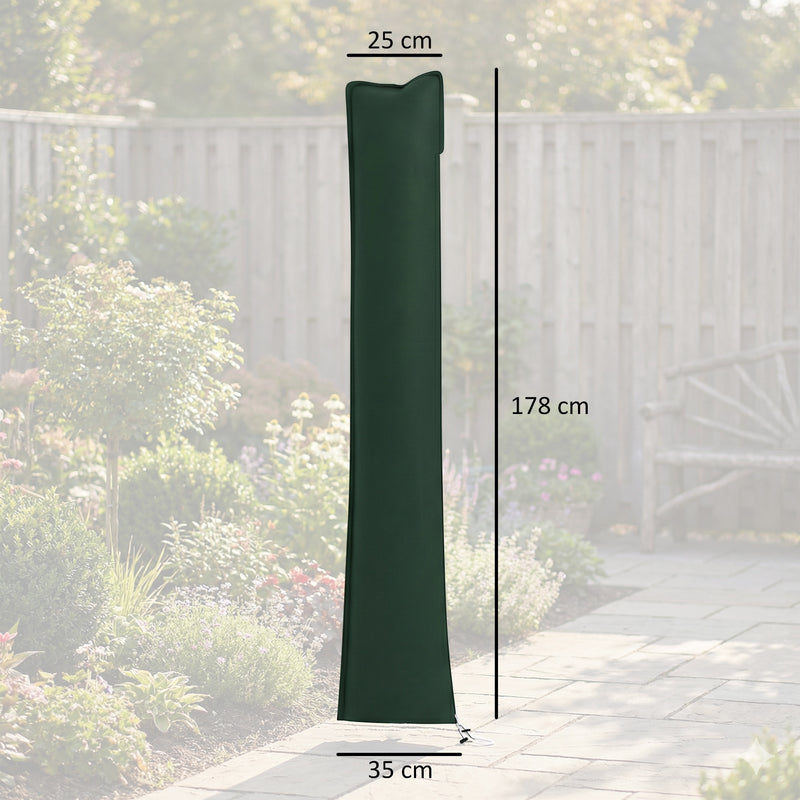 Umbrella Cover Waterproof Protection for Garden Parasol with Zip and Buckle Green Outsunny