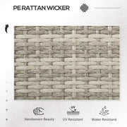 Light Grey Rattan Two Seat Garden Chair With Built In Table For Outdoor Relaxing