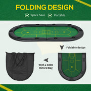 10 Player Foldable Poker Table Top With Cup Holders And Carry Bag For Game Nights Green AOSOM