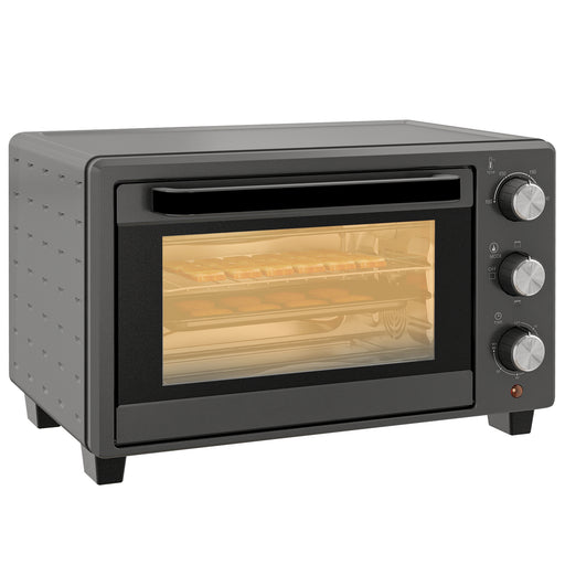 21L Mini Countertop Oven with Adjustable Temperature for Fast Cooking Grey