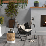 Black Foldable Hammock with Metal Frame and Carry Bag for Garden or Patio Use 120kg Load