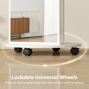 Full Length Mirror with Hidden Storage Shelves and Coat Hooks for Organised Bedrooms Brown Wood Effect Homcom