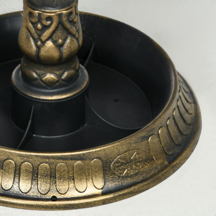 81cm Tall Vintage Style Bird Bath with Decorative Birds and Planter Base Bronze by Outsunny