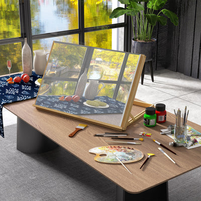 Adjustable Beechwood Table Easel For Drawing Painting And Sketching At Home, Natural