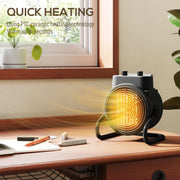 2000W Portable Ceramic Electric Heater With Fan Ideal For Home Or Office Use Black