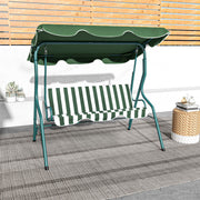 Green 3 Seater Garden Swing Chair With Adjustable Canopy For Relaxing Outdoors