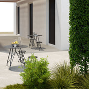 Set of Four Charcoal Grey Folding Carry Stools Lightweight and Portable by Outsunny