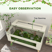 Large 140L Reptile Vivarium Tank with Tempered Glass Ideal for Snakes and Lizards, Black