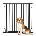 Extra Wide Dog Safety Gate with Walk Through Door for Stairs and Hallways Black