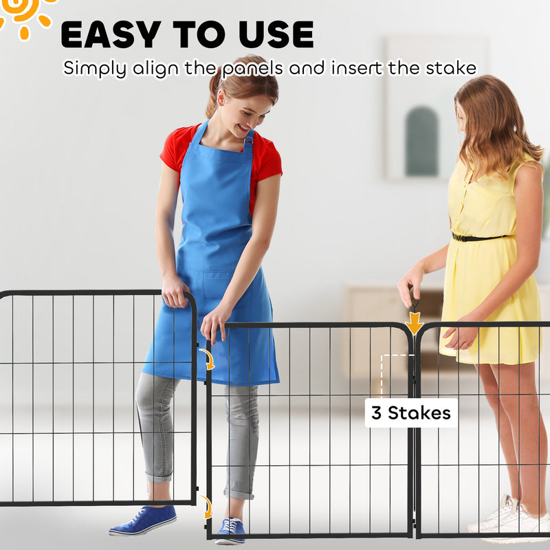 2 Piece Dog Pen Extension Panels with 3 Connecting Stakes for 60cm High Pet Playpen by PawHut