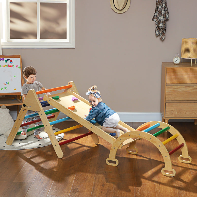 5 in 1 Toddler Climbing Frame with Ramp and Arch for 18 - 48 Months Multicoloured by Aiyaplay