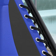 Set of 2 Blue Zero Gravity Reclining Garden Chairs with Shade Cup Holder and Cushion by Outsunny