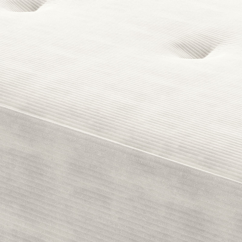 End of Bed Bench with Corduroy Upholstery and Steel Legs Cream White by HOMCOM