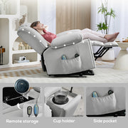 Light Grey Velvet Feel Electric Riser Recliner Massage Armchair by HOMCOM