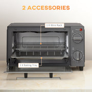 9L Mini Electric Countertop Oven With Timer and Grill Function Ideal for Small Kitchens Grey