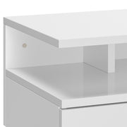 Set of Two White Floating Bedside Tables with High Gloss Finish by HOMCOM