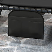 Set of 2 Black Folding Sun Loungers with Reclining Design and Side Pockets by Outsunny