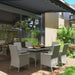 Grey 7 Seater Rattan Dining Set with Cushions for Garden and Patio by Outsunny