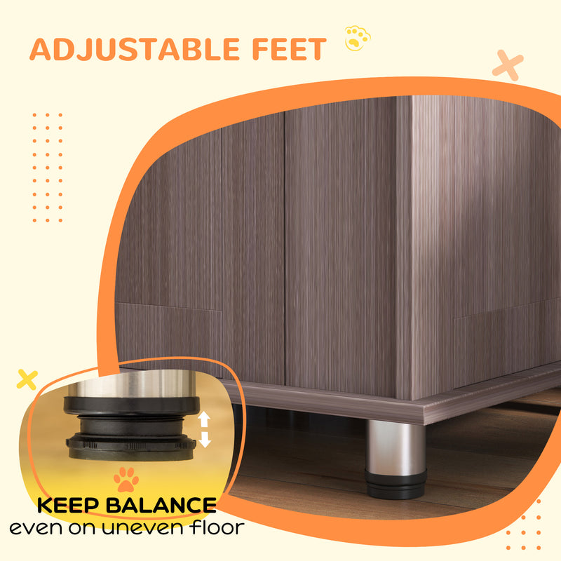 Dog Crate Table for Medium and Large Dogs with Magnetic Door Indoor Use 95x55x75cm Purple by PawHut