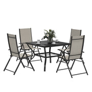 Five Piece Steel Frame Patio Set in Khaki and Black by Outsunny