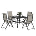 Five Piece Steel Frame Patio Set in Khaki and Black by Outsunny