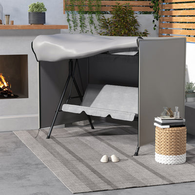 Grey Three Seater Swing Chair Protective Cover 205 x 124cm by Outsunny